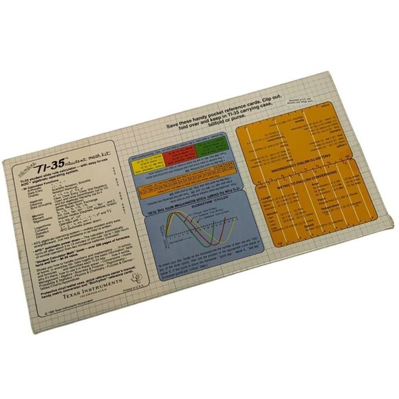 Texas Instruments TI-35 Student Math Kit Slimline Calculator Case Manual & Book - Picture 3 of 6